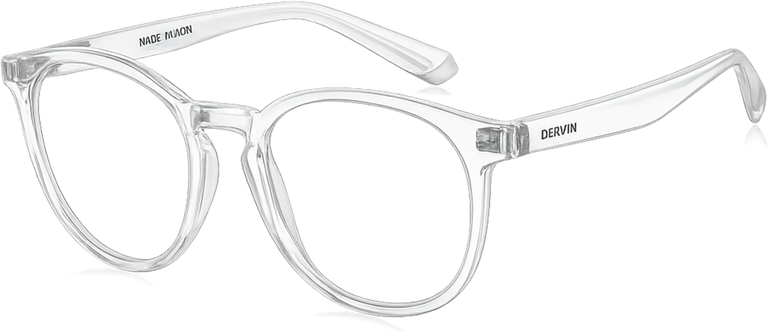 Dervin Blue Light Blocking Eyeglasses for Men & Women | Zero Power, Anti-Glare, Retro Round Frame, UV Protection | Blue Cut Glasses for Computer/Tablet/Laptop/Mobile