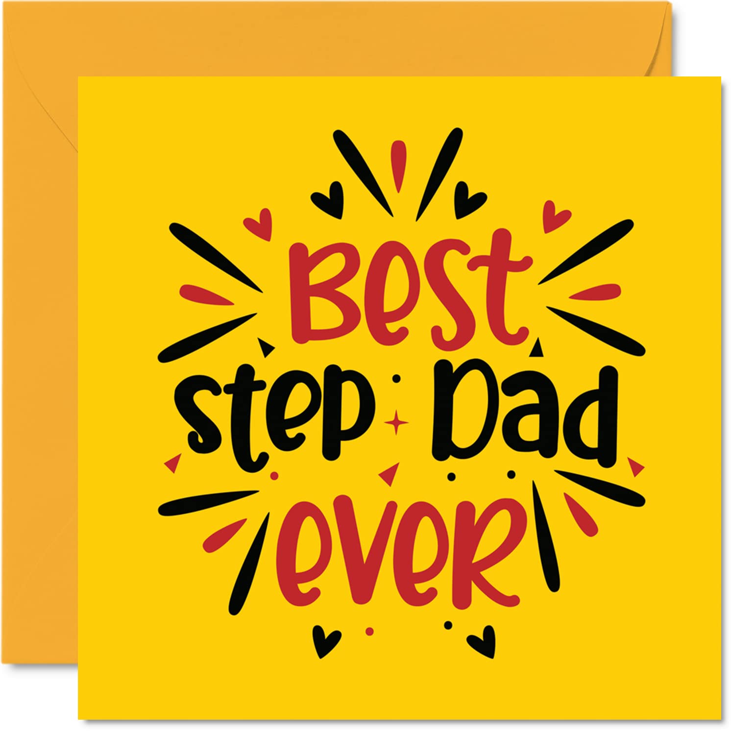 Step Dad Birthday Card - Best Step Dad Ever - Novelty Happy Father's Day Birthday Card from Step-Daughter Son Gifts, 145mm Greeting Cards for Daddy Papa