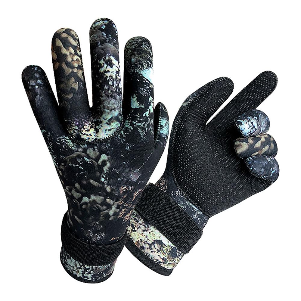 Tauchhandschuhe 3MM Neopren-Tauchhandschuhe, rutschfeste warme Unterwasserhandschuhe, Schnorcheln, Schwimmen, Angeln, Tauchhandschuhe Neoprenhandschuhe (Color : C, Size : XL)
