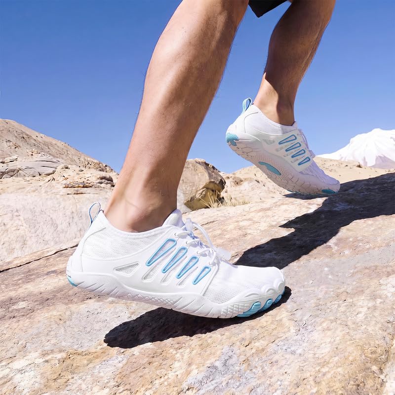 Image of Hike Barefoot Water Shoes for Women Men Footwear, Quick Dry Wide Toe Box Pro Beach Swim Athletic Sports Shoes, Non-Slip Lightweight Aqua Shoe for Pool Hiking Walking Kayaking Diving Surfing
