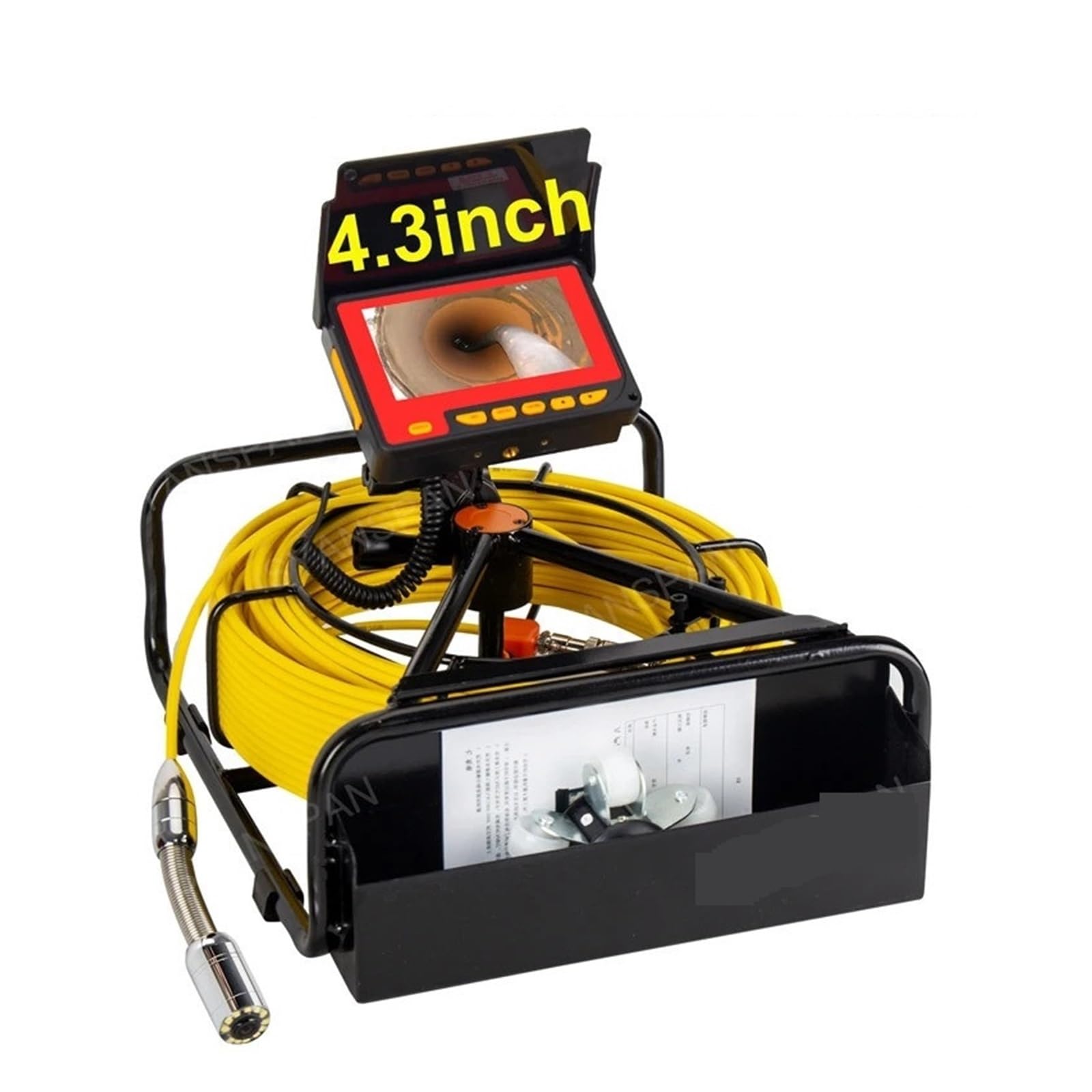 Sewer Camera, 8500mAh Battery Capacity HD DVR Pipeline Camera 16GB Card IP68 Industrial Drain Sewer Pipe Inspection Endoscope(30m,NO DVR 17mm)