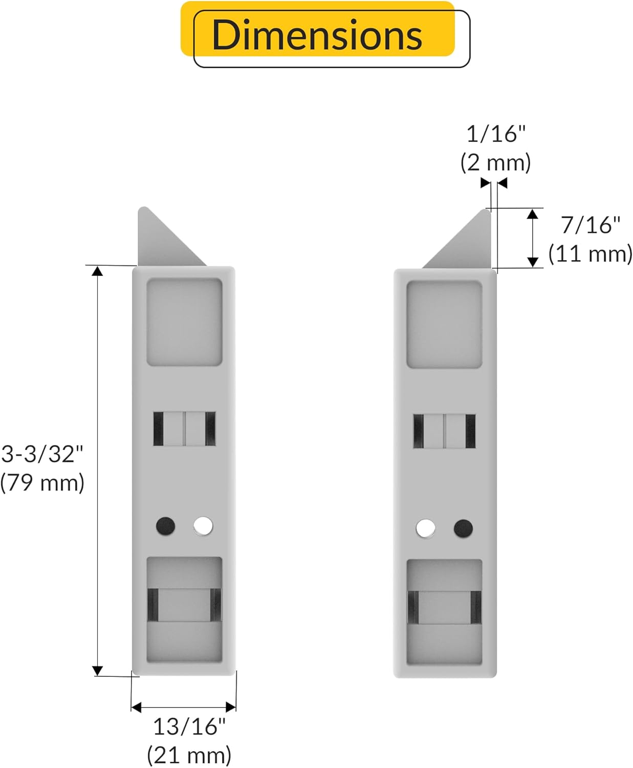 Brixwell Snap in Tilt Latch Set, Plastic Material, White Finish, 3-3/32" Length, 13/16" Width, 7/16" Nose Projection, Snap-in Style Replacement for Residential Window Sash Assemblies