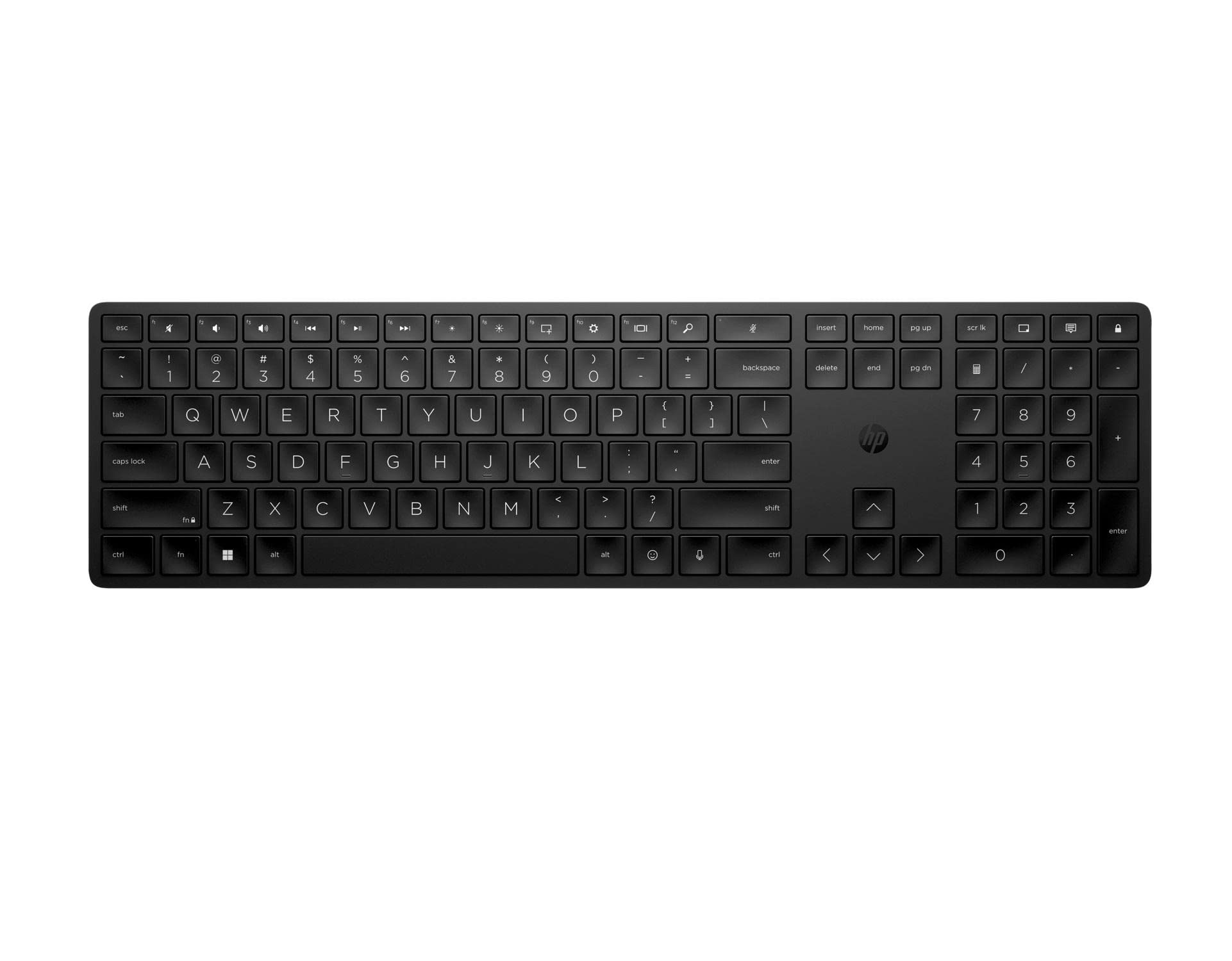 HP 450 Tastiera Wireless, Connessione con Dongle USB-A a 2,4 GHz, 20 Tasti Personalizzabili, Autonomia fino a 20 Mesi, Qwerty, Layout Italiano, Compatibile con Windows 10, 11 e macOS, Nera