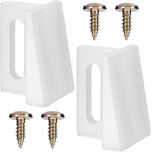 HINZIC 2 Pack Pocket Door Bottom Guide, Plastic Pocket Guide Sliding Door Hardware, Adjustable Barn Floor Bottom Mounted Tools Hardware for Home Office- White