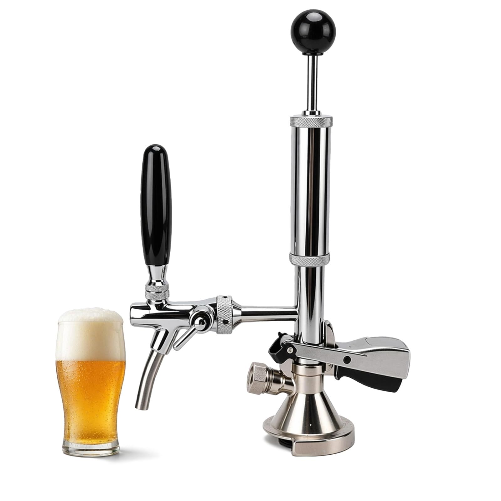 XCSCUK Beer Keg Pump, Stainless Steel Tap Dispenser, Portable Manual Keg Tap,Leakproof Design,for Homebrew, Picnic Parties, Weddings