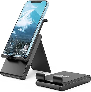 Bix Saiji S0 Foldable Smartphone Charging Stand for Mobile Phone, Travel Stand, Excellent Durability, Work Table, Compatible with 4-8 Inch iPhone 14 Pro Max, 13