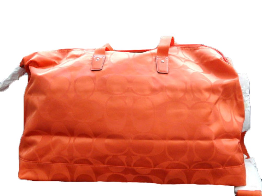 Coach Signature Hot Orange Nylon Travel 