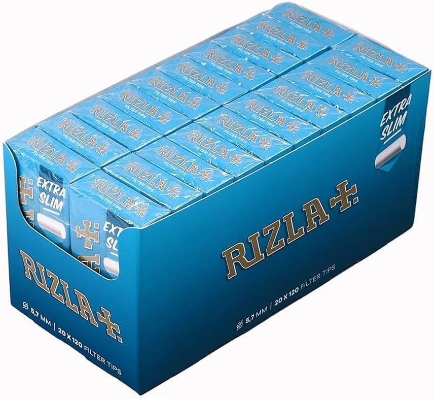 RIZLA Extra Slim Filter Sticks 5.7mm Diameter 120 Filters Per Pack 1 Box (20 Packs)