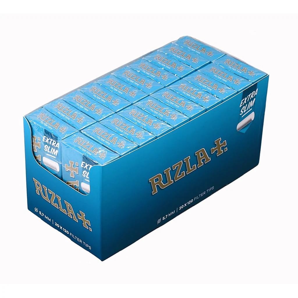 Rizla Extra Slim Filter Tips – 20 Packs – The Iconic Brand Since 1796