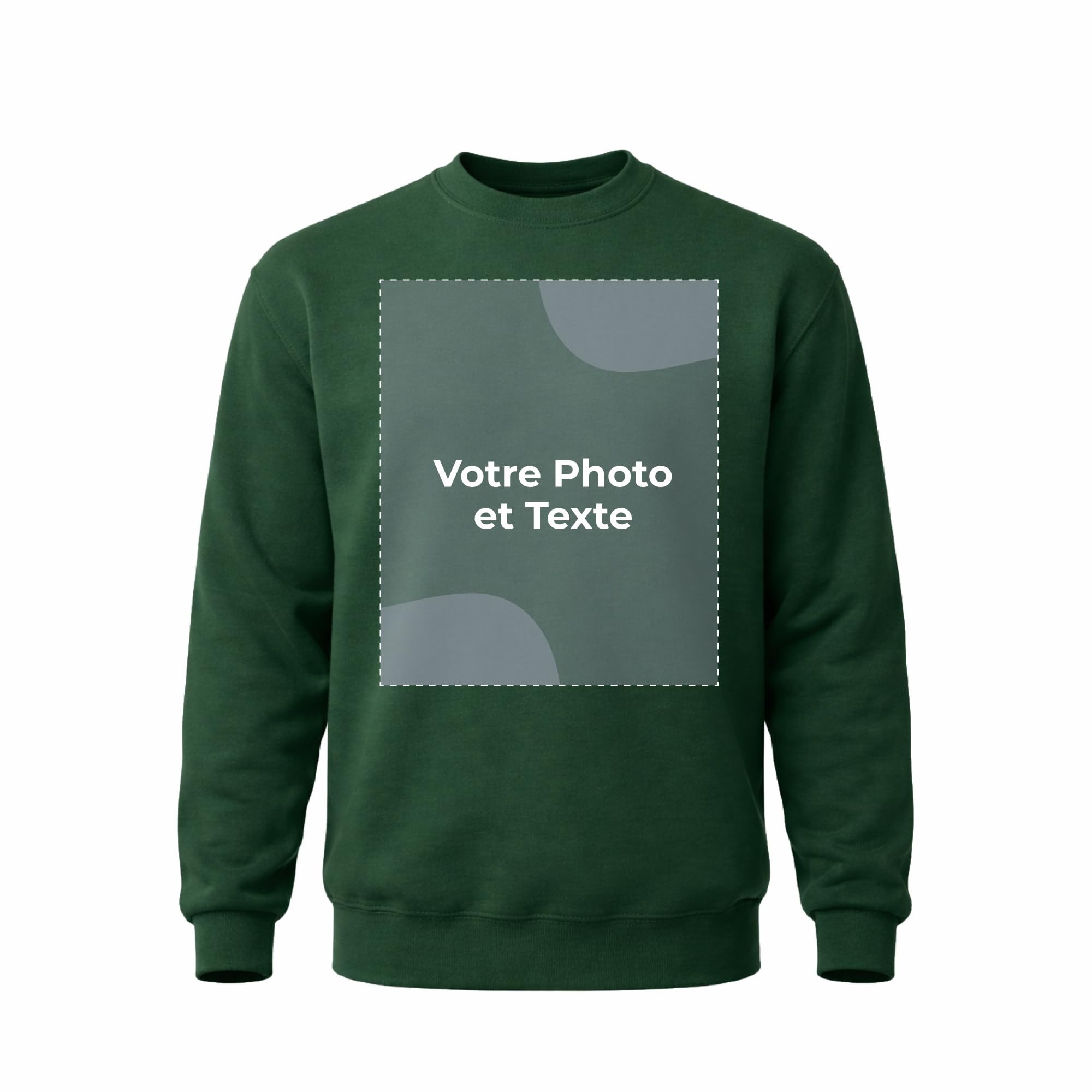 Cimpress Sweat Personnalisé Homme, Tailles S à 5XL, Personnalisable avec Photo, Logo ou Texte, Col Rond avec Impression sur Le Devant, Idéal pour Équipes, Cadeaux, Événements ou Tenues d’Entreprise