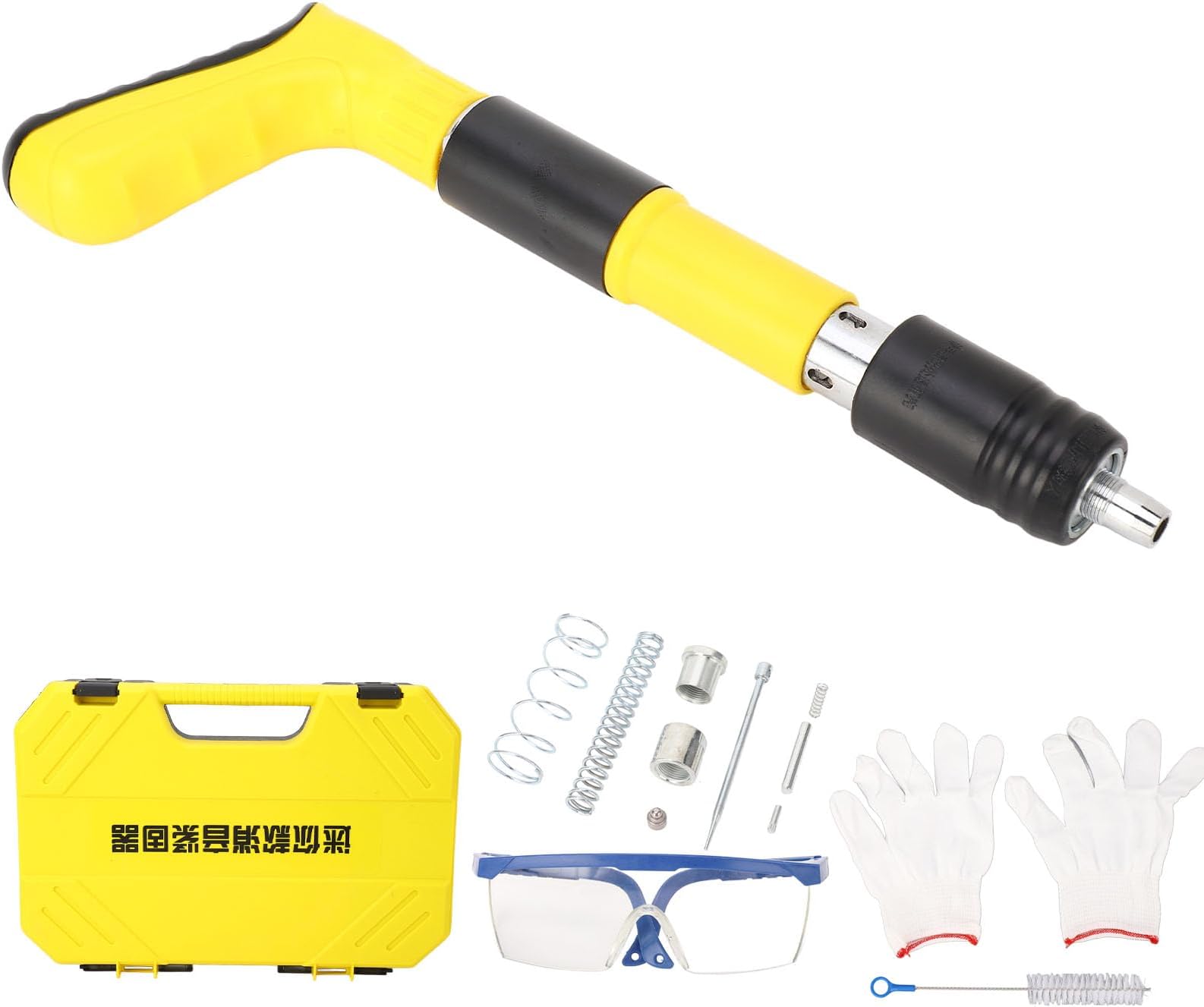 TUWEI Mini Manual Steel Nails Gun Tool, 3 Gears Adjustable Nail Wall Fastening Tool, Concrete Nail Gun Portable Nail Machine for Cement Wall, Home DIY, Woodworking