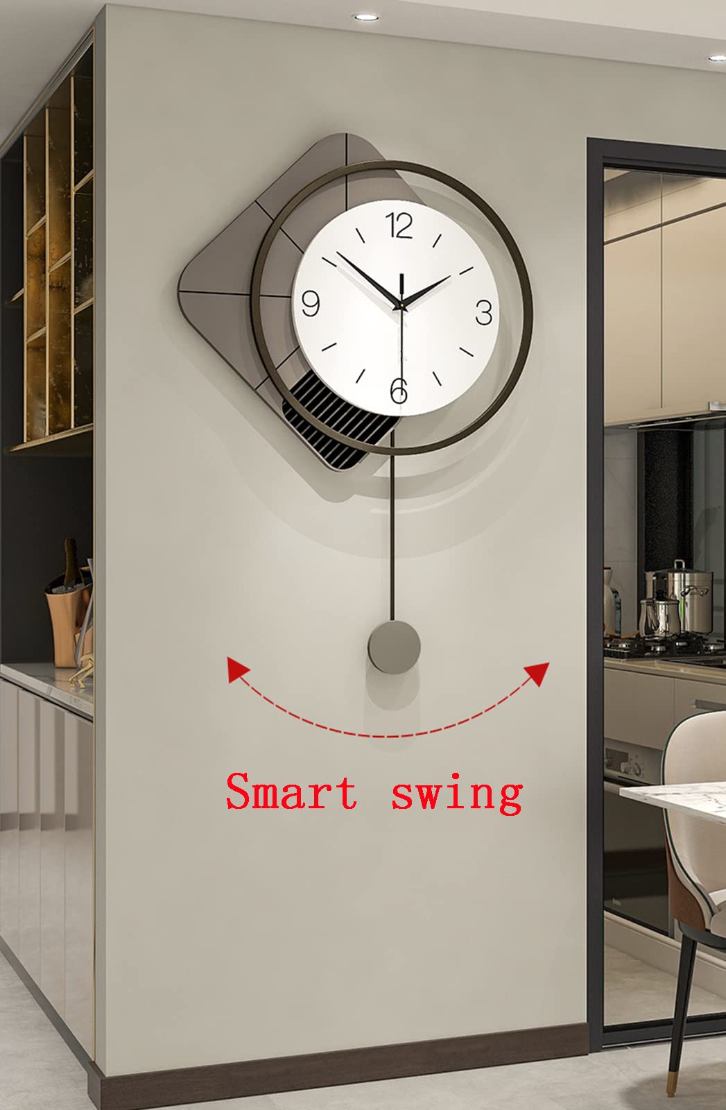 Eclipse Moderne design wandklok met slinger
