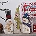 Christmas Decorations Wood Snowman Sign Holiday Xmas Home Decor Wooden Folding Triple Snowmen Screen Rustic Decorative Ornaments for Table Top Fireplace (Snowman)
