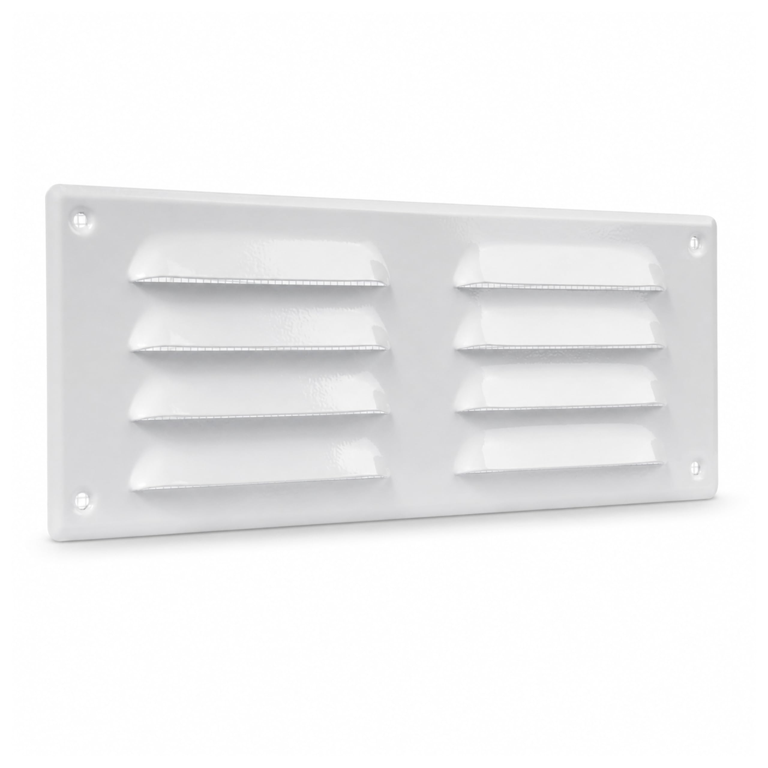 ECOPRO VENT 260 x 105mm White Air Vent Cover – Galvanised Metal Air Vent Covers for Walls, Ceilings with Screen Mesh – Durable Louvre Vent Grille for Home, Office – Wall Vent Cover for Indoor, Outdoor