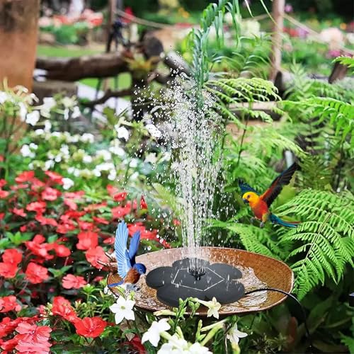 Fontaine solaire pour bain d'oiseaux avec jets ajustables - 3