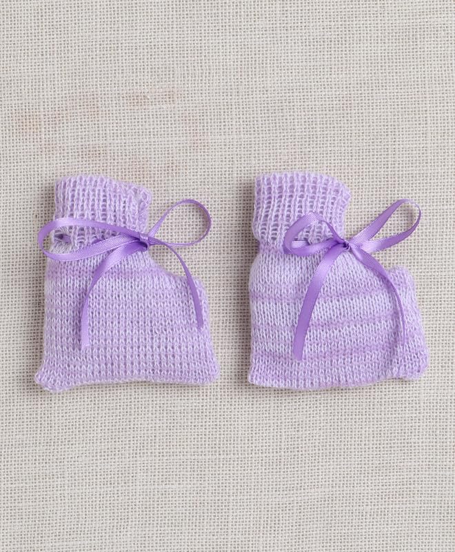 BUMZEE Lavender Baby Girls Full Sleeves Woolen Sweater with Cap & Socks Age - 0-3 Months (Peb10071B-lvd) - Image 5 thumbnail