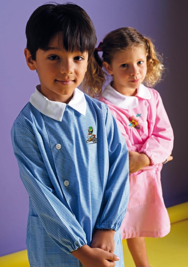 siggi Children's Apron Kindergarten Years Child Girl School Children's Aprons White Pink Blue Girl Boy Apron Sleeves Painting Nursing Nest Sleeve Teacher Cotton Aprons - Image 4