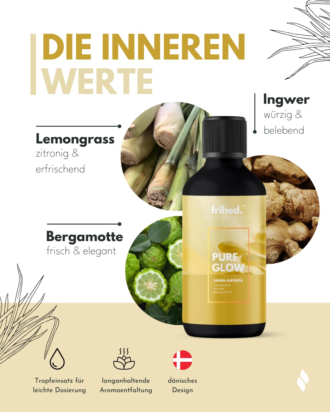 Frihed.® - Infusión para sauna de alta calidad con aplicación de meditación, infusionante para todos los tipos de sauna, fragancia duradera para sauna, aceite extra de alta calidad, idea de regalo