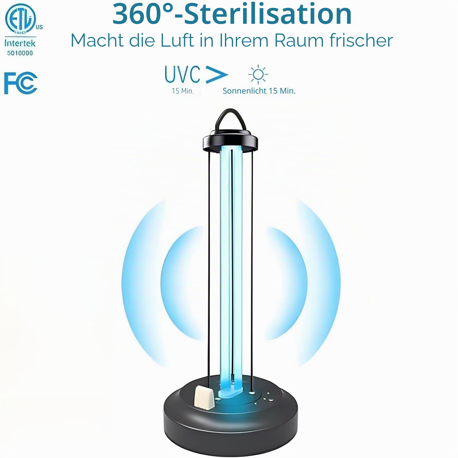 ZKX 65W UVC Keimtötende Lampe Fernbedienung Timer Tischlampe UV-Sterilisator Desinfektion Sterilisator Antibakterielle Rate 99%