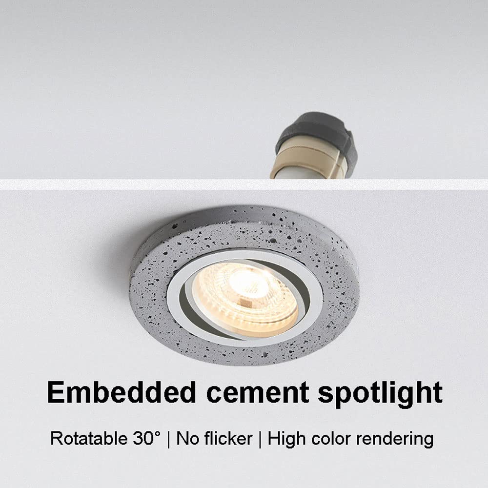 Faretti da incasso a LED, faretti direzionali GU10 in cemento industriale, 2 pezzi, lampada da soffitto a filo, luce per esposizione di quadri in galleria, faretti per corridoio del soggiorno - Nero-