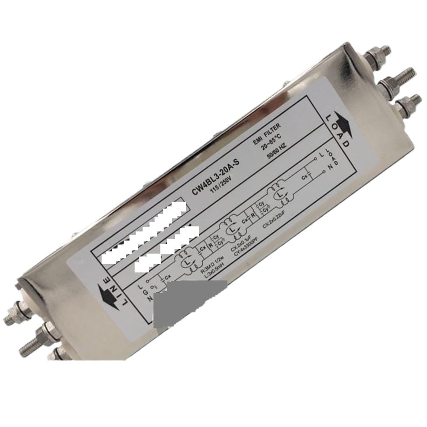 Power EMI Three Stage Filter CW4BL3 10A 20A 30A S AC 250V(CW4BL3-20A-S)