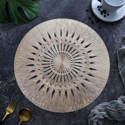 Set de table lavable doré imperméable pour protéger la table des taches