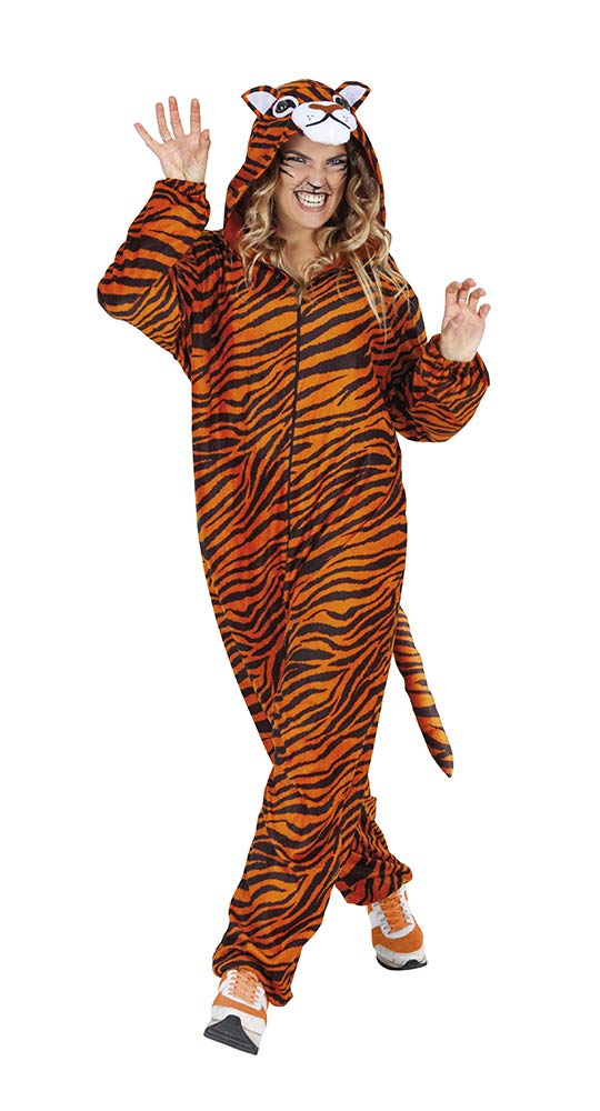 Rubies Tiger Costume Adult Unisex One Size Jumpsuit with Hood and Tail Original Carnival Christmas Birthday Party Halloween