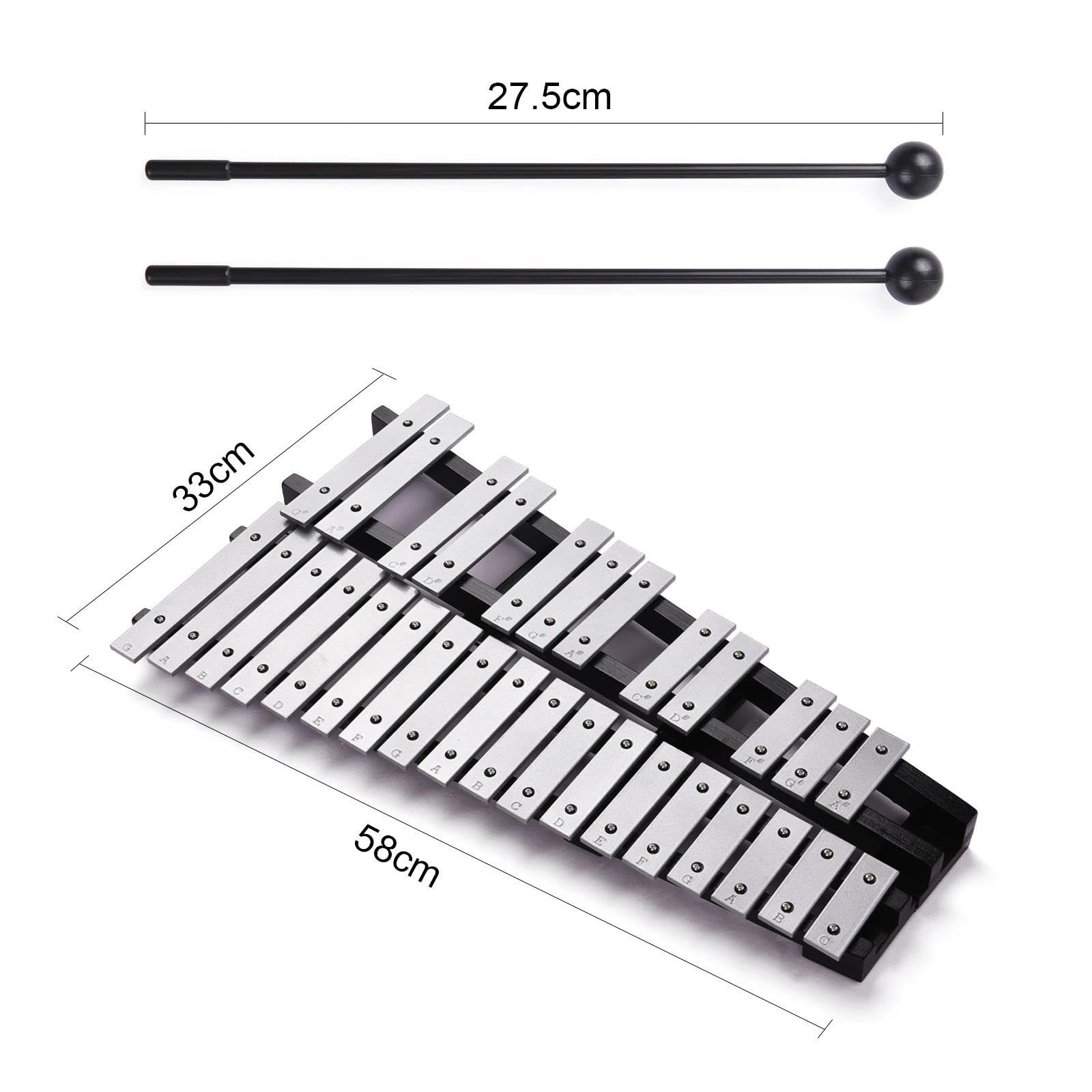 Instrumento Xilófono Adecuado Para Principiantes Profesionales 30 Notas Glockenspiel Xilófono Marco De Madera Plegable Barras De Aluminio