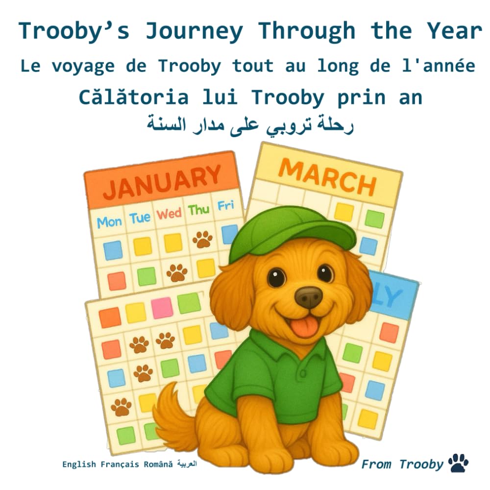 Trooby's Journey Through the year in English, French, Romanian, and Lebanese Arabic: Learn the days, months, and seasons in english, french, romanian ... in English, French, Romanian, and Arabic)