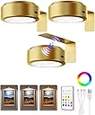 EZVALO Picture Lights for Wall, 2000mAh Rechargeable Battery Magnetic Poster Lights with 3 Color Temps & 12 RGB, Remote Dimmable Timer Painting Light, Wall Decor Light for Art Display, Frame (3 Pack)
