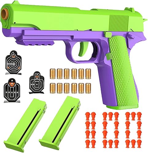 Dreamplay Pistola de juguete de expulsión de conchas, juguete automático de acción de tracción para niños regalos