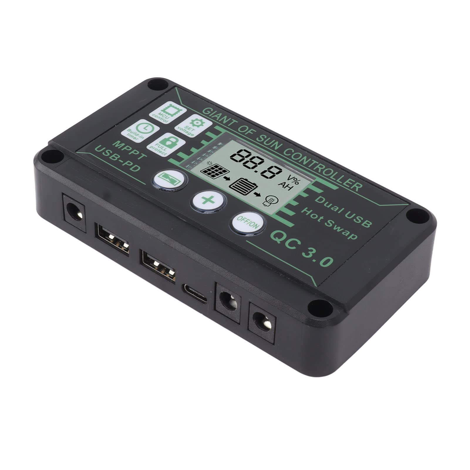 Jiawu Contrôleur de Charge Solaire MPPT, Mise au Point Automatique 12 V 24 V 10 A 20 A 30 , Régulateur Solaire pour Camping-car, Remorques, Bateaux avec Protection Intelligente, Matériau ABS à Haute