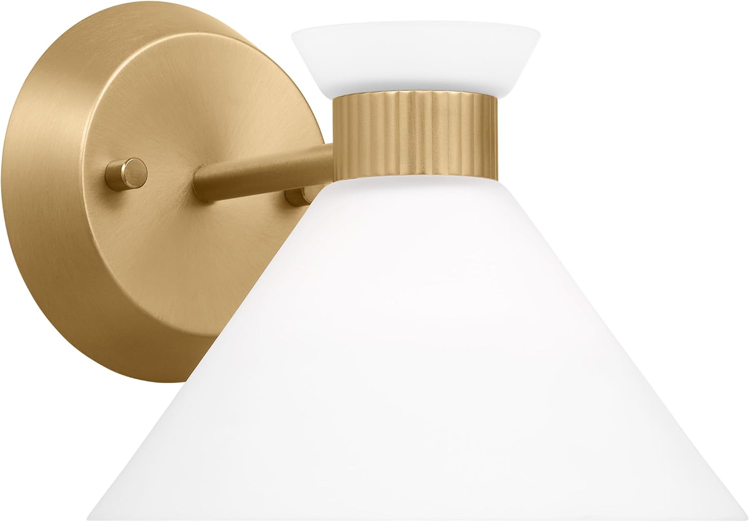 Scott Living 1-Light Belcarra Modern Wall Sconce Satin Brass DJV1011SB, Sconce Wall Lighting is Ideal Bedroom Light, Hallway Light, Living Room Light, and Bathroom Light Fixture