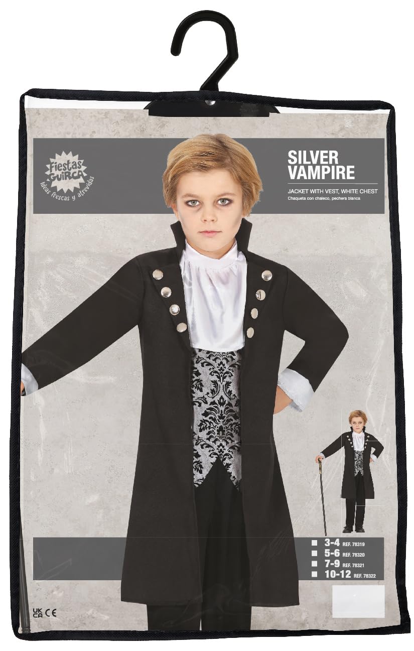 FIESTAS GUIRCA Silver Vampire Boys Fancy Dress Costume - Vampire Count Boys Costume - Boys Halloween Costumes Age 3-4 Years - Image 4