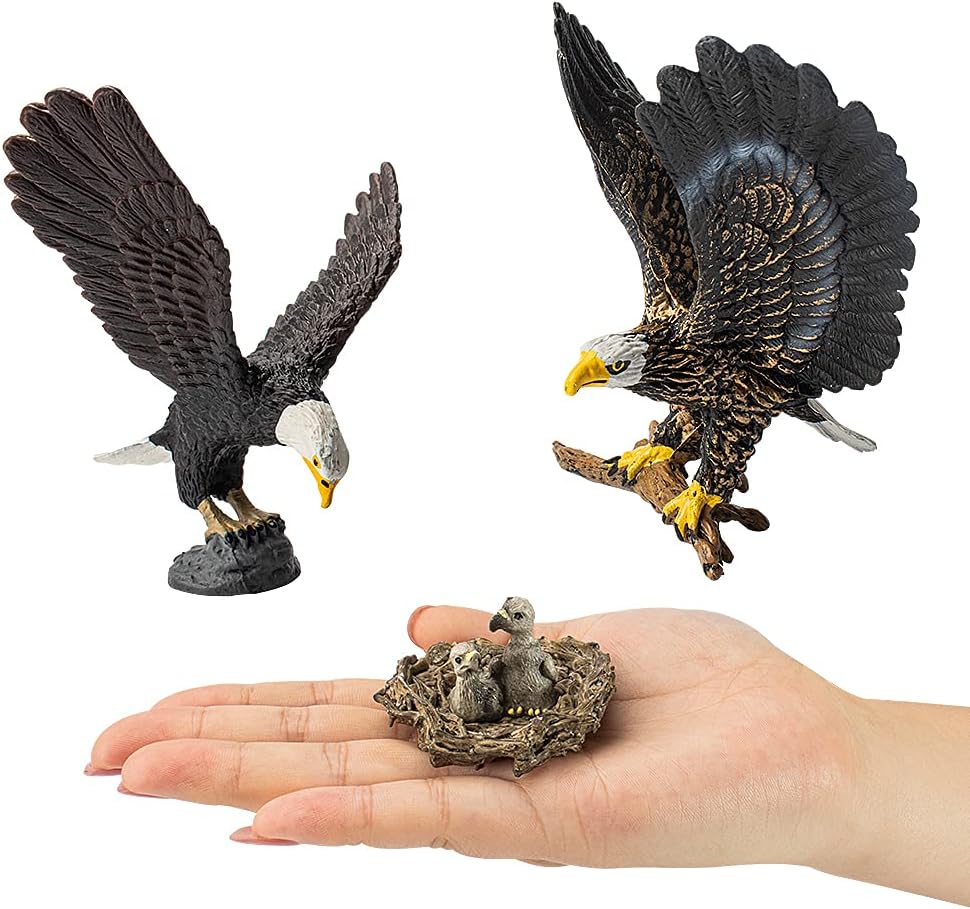 Buy Hiawbon Simulated Bald Eagle Figurines Plastic Eagle Model