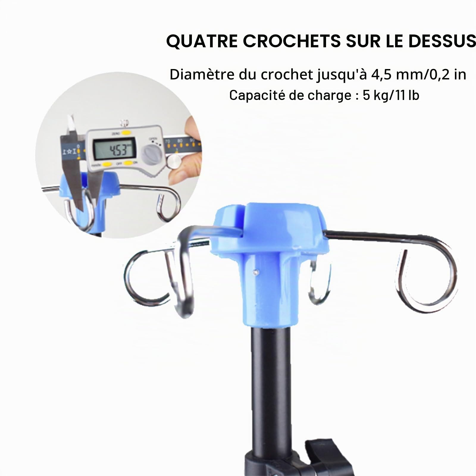 Support Perfusion Portable Pliable, Potence IV Supérieure Amovible, Perfusion Réglable Hauteur pour Fauteuils Roulants, Lits, Cliniques de Soins Infirmiers, Soins à Domicile, Voyage