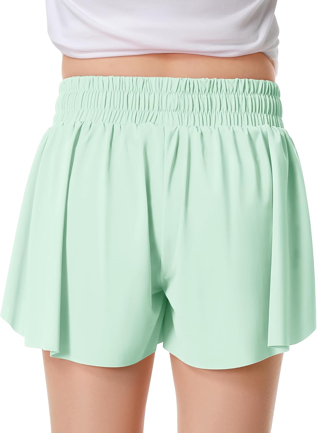 Girls Flowy Shorts Butterfly Shorts for Kids with Pocket 2-in-1 Athletic Shorts Running Shorts for Girls - Image 2