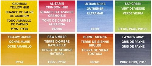 Miniatura 8 de Winsor & Newton Cotman - Juego de pintura de acuarela, 8 medias bandejas, colores de paisaje con pincel, gris, verde, amarillo