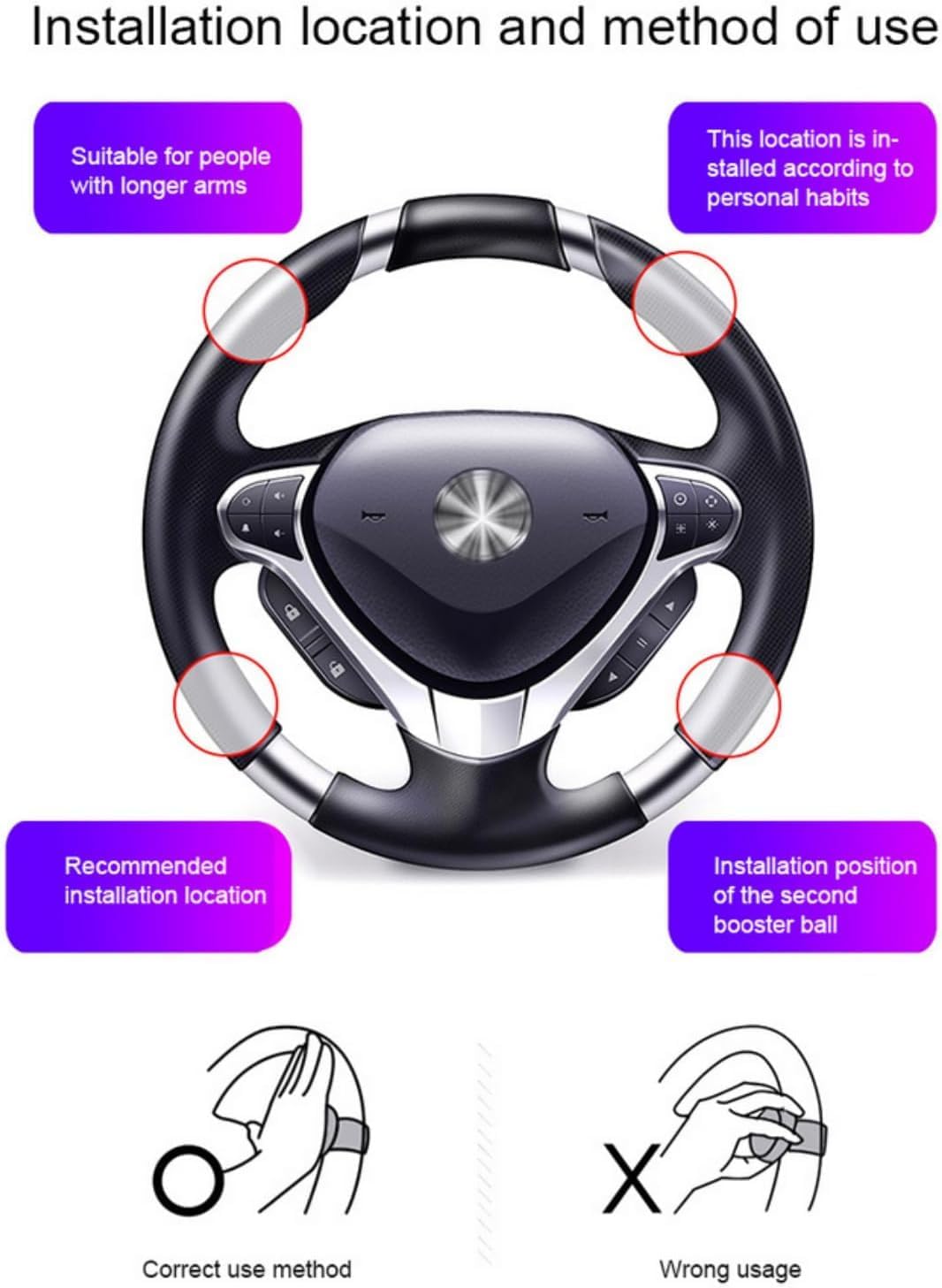 Drumstone (𝐖𝐢𝐧𝐭𝐞𝐫 𝐎𝐟𝐟𝐞𝐫 𝟏𝟕 𝐘𝐞𝐚𝐫 𝐖𝐚𝐫𝐫𝐚𝐧𝐭𝐲) Spinner Knobs for Steering Wheel – 360° Rotation Buddy with Silicone Grip & Metal Bearings for Effortless Car & Truck Driving - Image 8 thumbnail