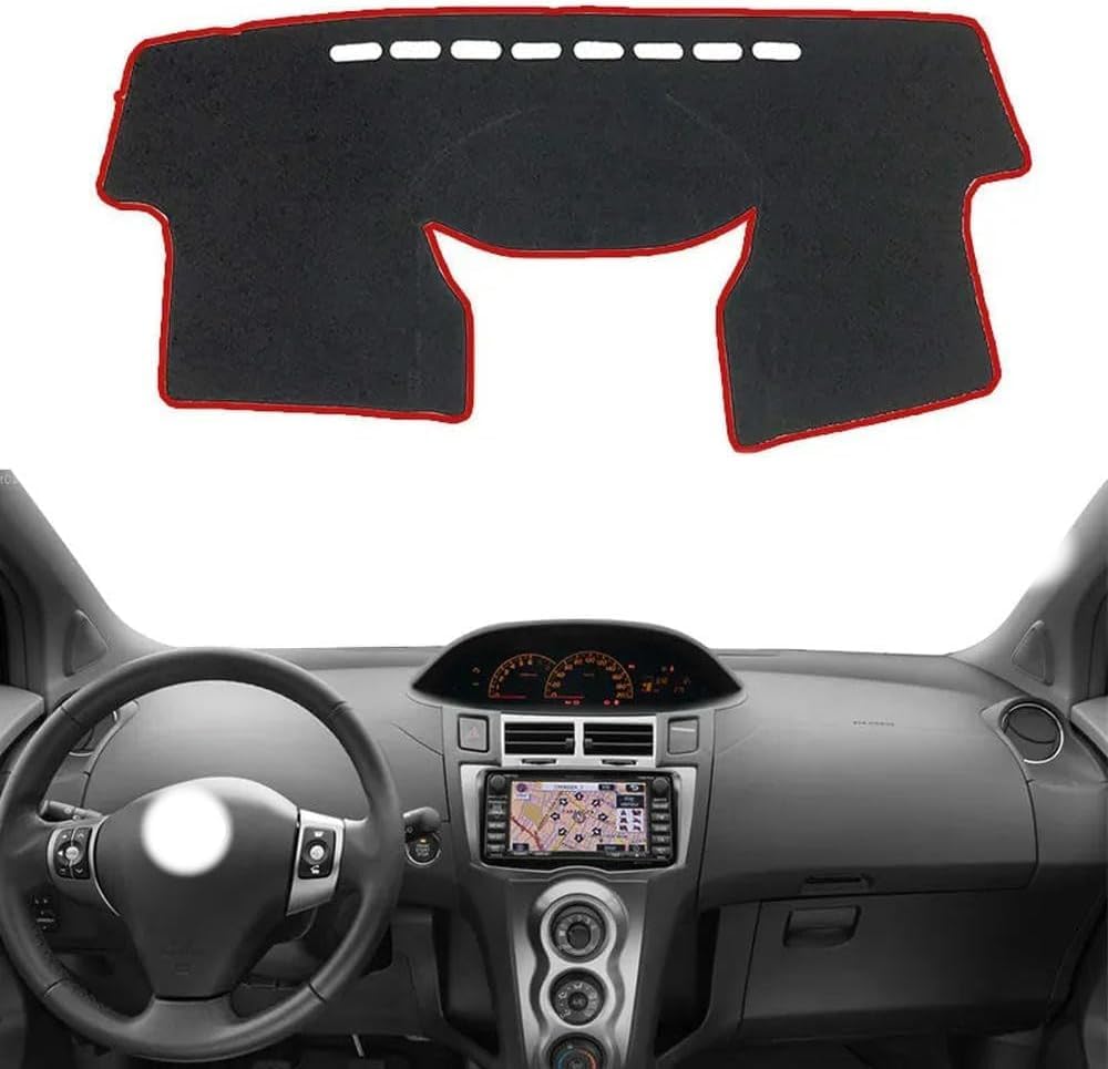DdaiXQ Car Dashboard Mat For Toyota Yaris Vitz (XP90) 2006 2007 2008 2009 2010 2011, Anti Slip Anti Glare Dustproof Dashboard Cover Pad Protector Dash Cover Sunshade Dashmat