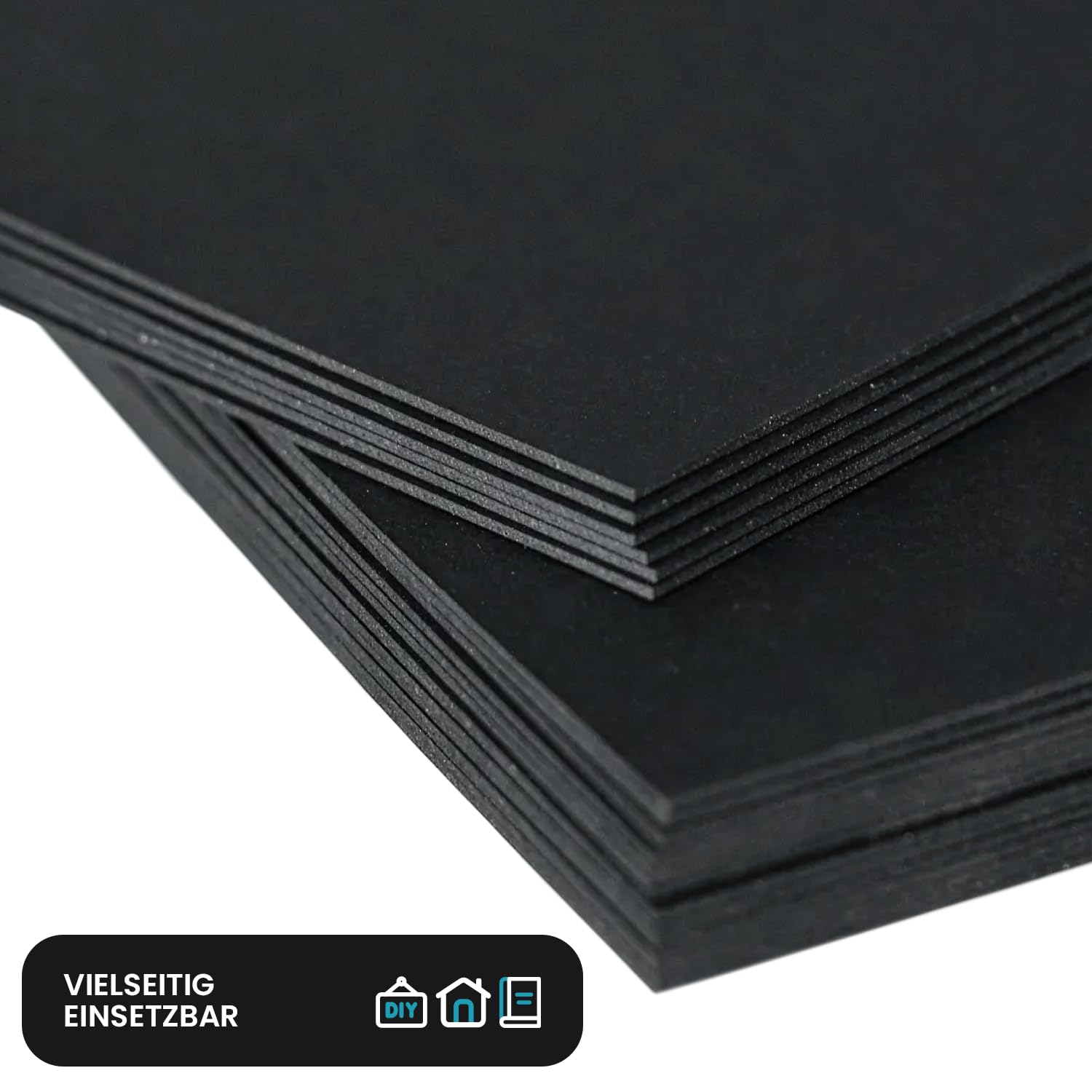 Netuno 100 Blatt schwarze Pappe DIN A4 21 x 29,7 cm Dicke 1 mm 715g Buchbinderpappe Schwarz Basteln Buchbinden Modellbau Vollkarton stabil Bastelkarton Vollpappe Schwarzpappe Buchbinderkarton a4