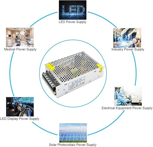 Miniatura 7 de Transformador para tira de luz LED, 100-240V AC a DC 12 Volt LED Driver, Transformador para tira de luz LED, 12V fuente de alimentación LED,