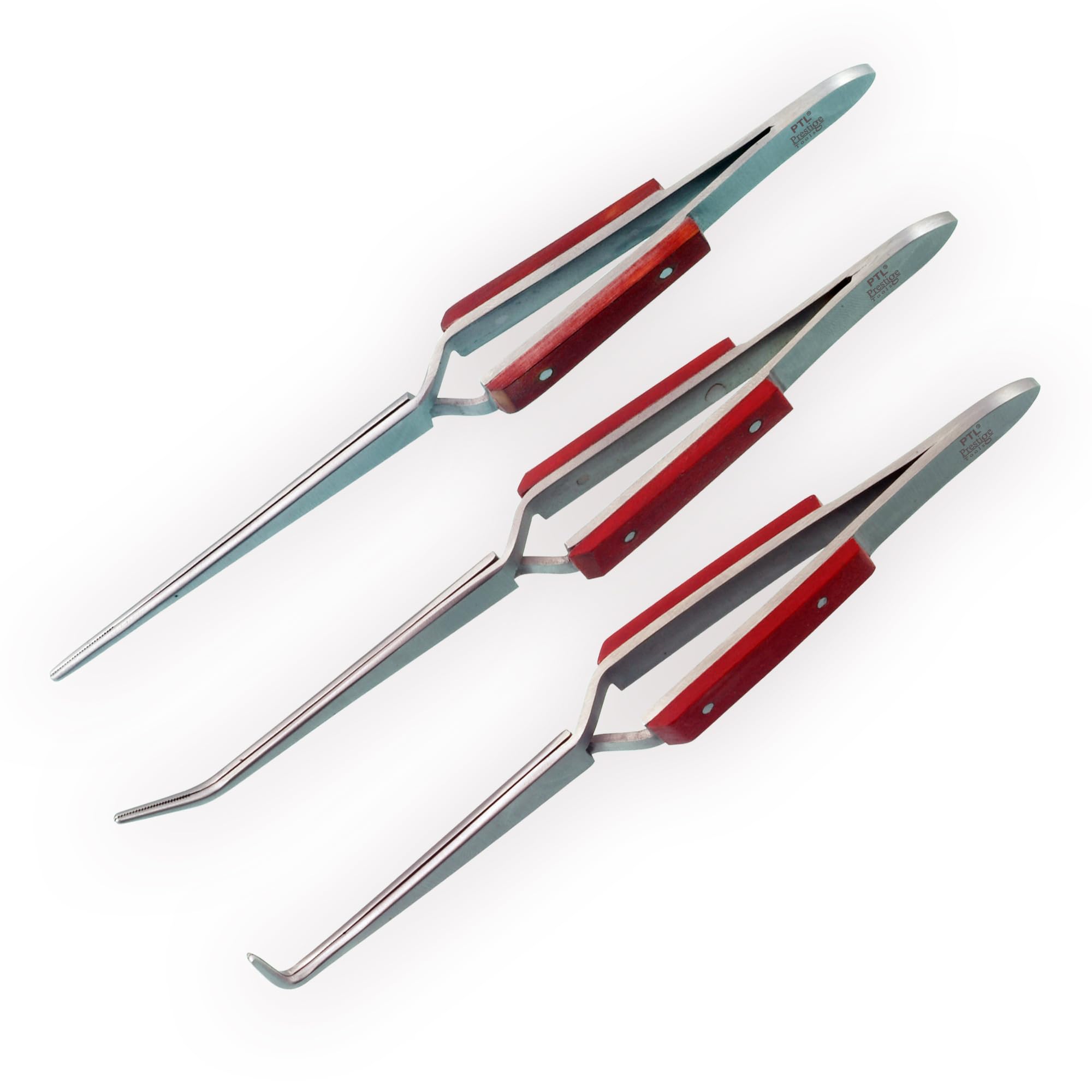 3Pcs Soldering Tweezers Reverse Action Cross Tweezers Fibre Grip Pads serrated Jaws hand free Watch Jewellery making tools Straight, Curved and angled PTL®