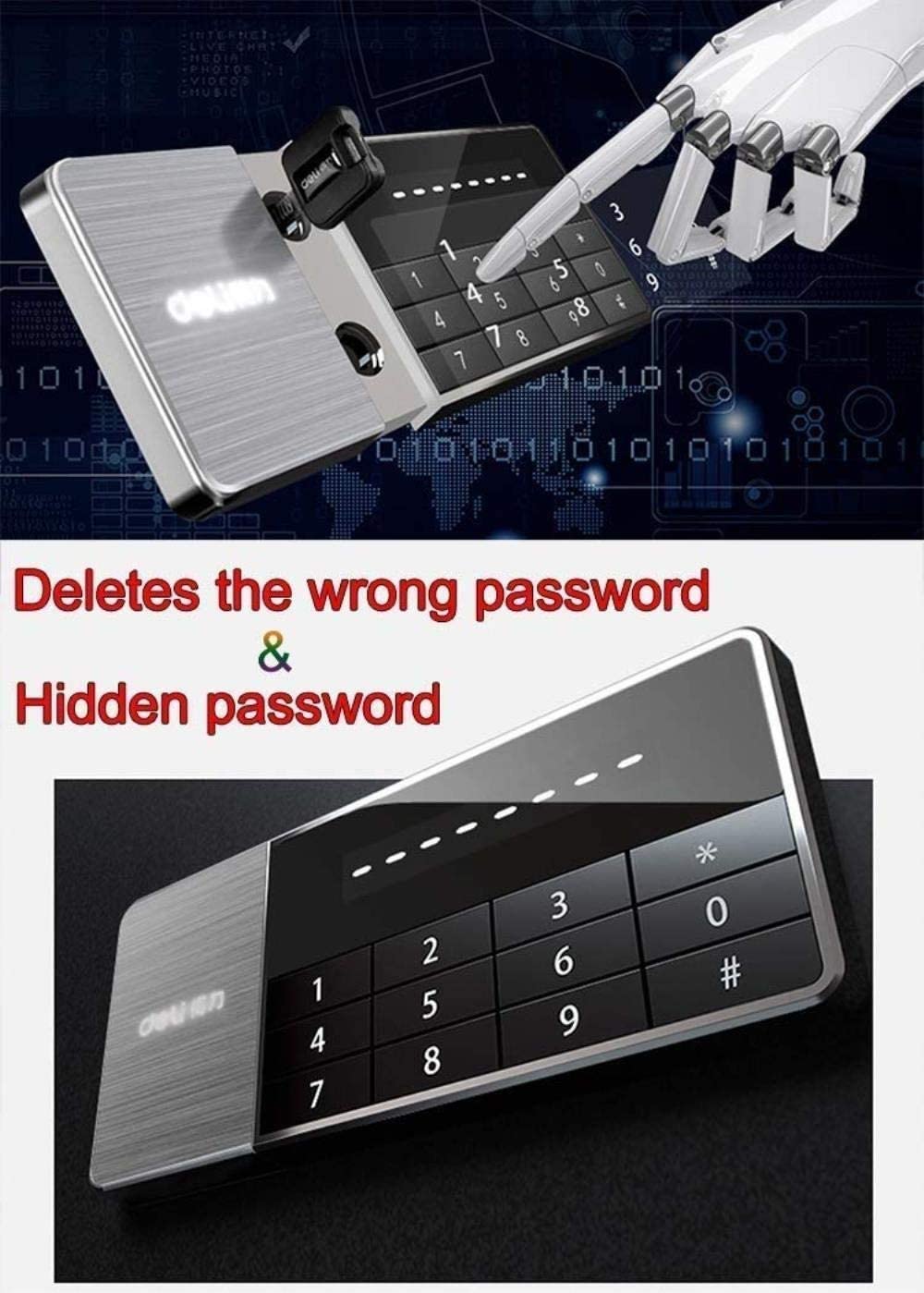 CLSDRZC Safes Safes Digital Security Hogar con botón Manual de Teclado Botón Family Business o Viajes 35 x 31 x 55 cm Safe