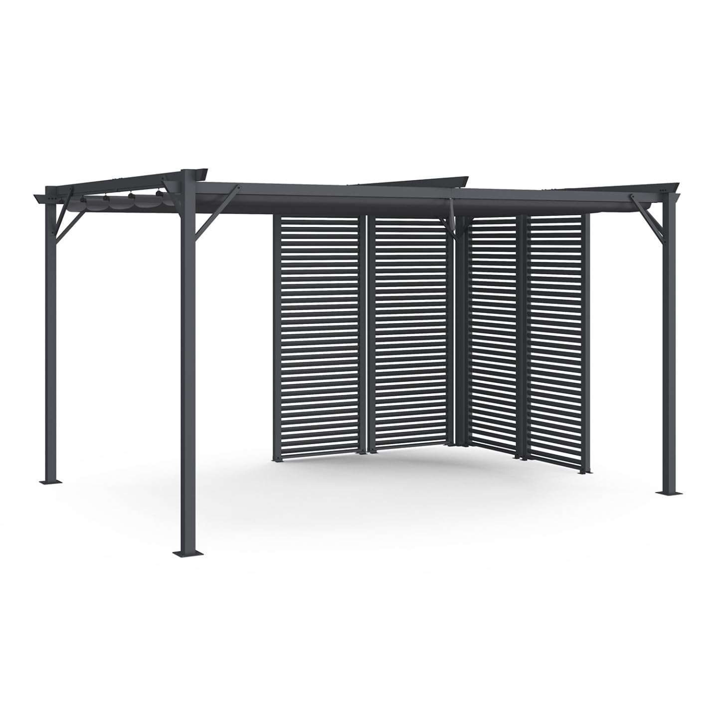 IDMarket - Lot de 2 persiennes pour pergola pans modulables Gris Anthracite