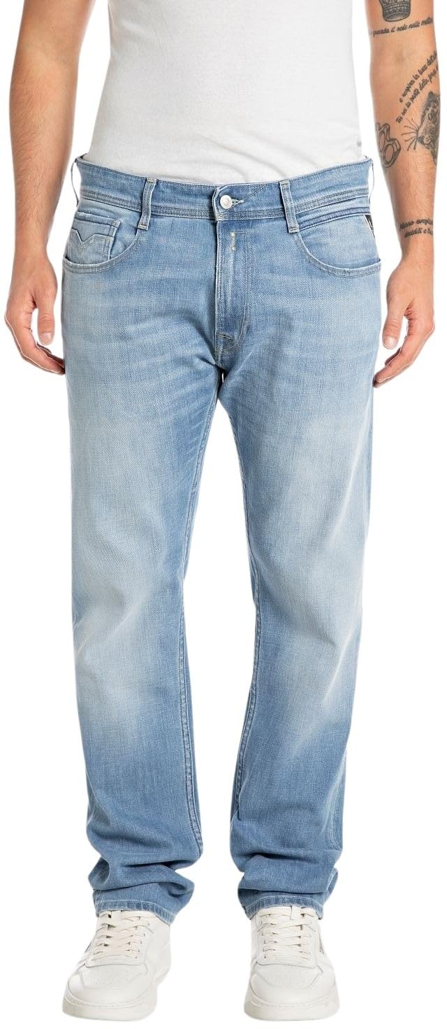 REPLAY Herren Jeans Rocco Comfort-Fit, Blau (Light Blue 010-3), 29W / 34L