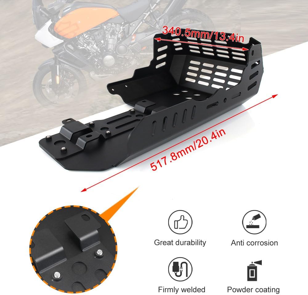 Xitomer 4mm Aluminum Motorcycle Skid Bash Plate, Fit for Harley Pan America 1250 Pan America 1250s 2021-2024, Motorcycle Skid Bash Plate Pan America 1250/1250s 2021 2022 2023 2024