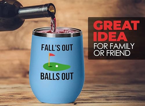 Miniatura 2 de Vaso de vino azul de golf de 12 onzas  Fll's Out Ball Out  Campo de golf Par Match Play Birdie Putt Golf Club Outoor Game Caddy