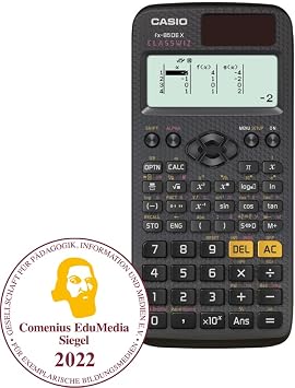 Casio FX-85DE X ClassWiz Technical and Scientific Calculator - German menu guide and notation.