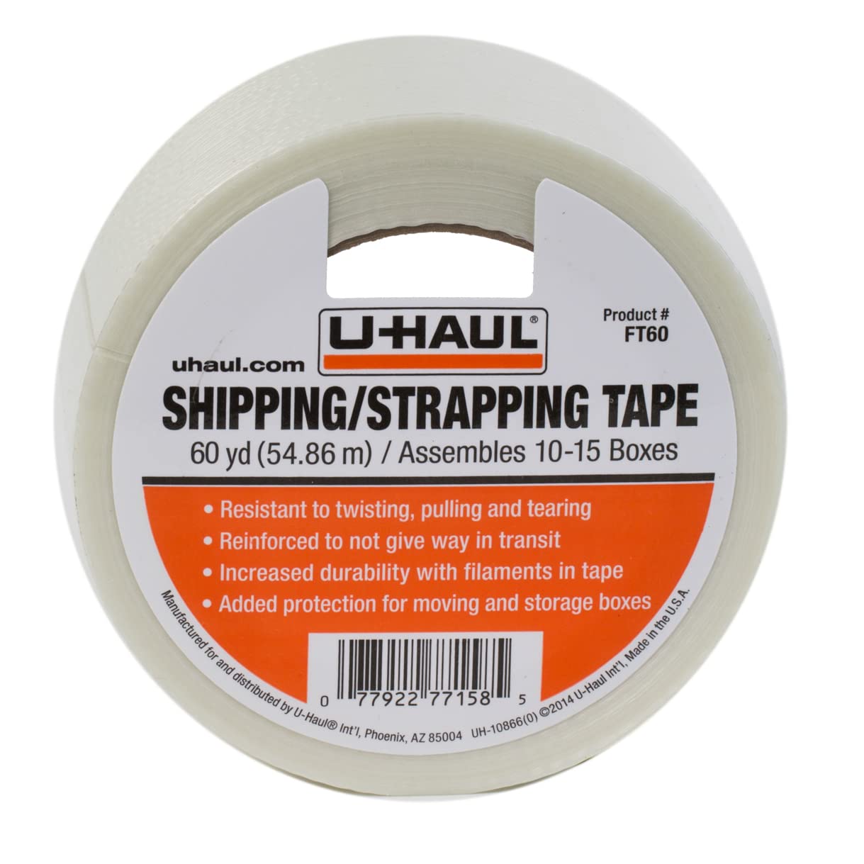 U-Haul Shipping Tape (Ideal for Shipping, Strapping, and Protection) - 60 Yards, 1-3/4